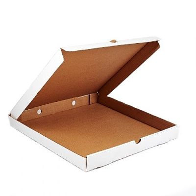 Коробка картонная для пиццы 250х250х40мм профиль Т-22-В гофрокартон КАМ цвет Белый/Бурый (х1/50)